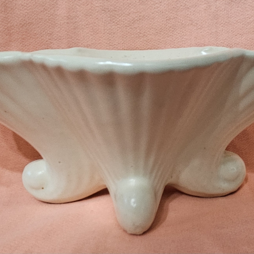 Elegant Cream Ceramic Shell Planter